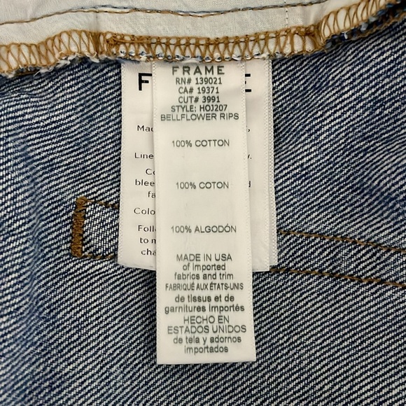 Frame Heritage Le Original Denim Jeans Size 30 Destroyed Button Fly Cropped - Picture 8 of 11